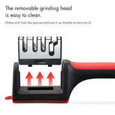 4-Stage Kitchen Knife Sharpener Tungsten Steel/Ceramic Sharpening System Handheld Sharpeners with Non Slip Base Kitchen Knives Jonine&