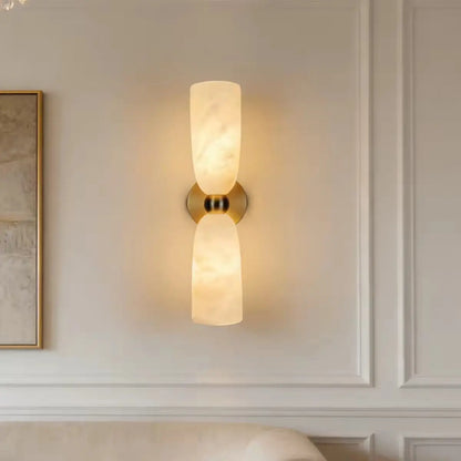 Alabaster Long Wall Sconce — Luxury Marble Wall Lamp for Bedroom & Living Room