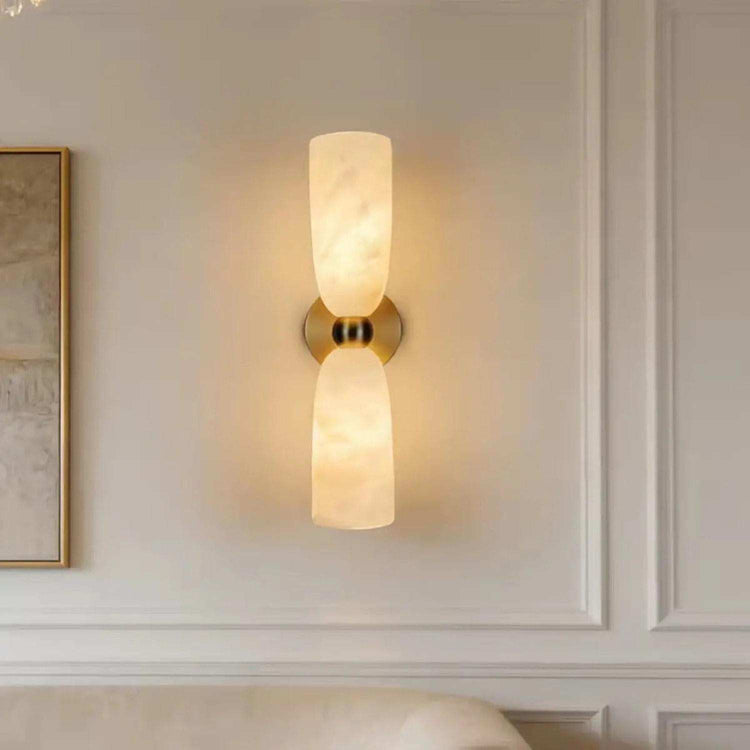 Alabaster Long Wall Sconce — Luxury Marble Wall Lamp for Bedroom & Living Room