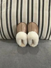 Natural shearing fur slippers Australian sheepskin and fur integrated slippers for men and women&