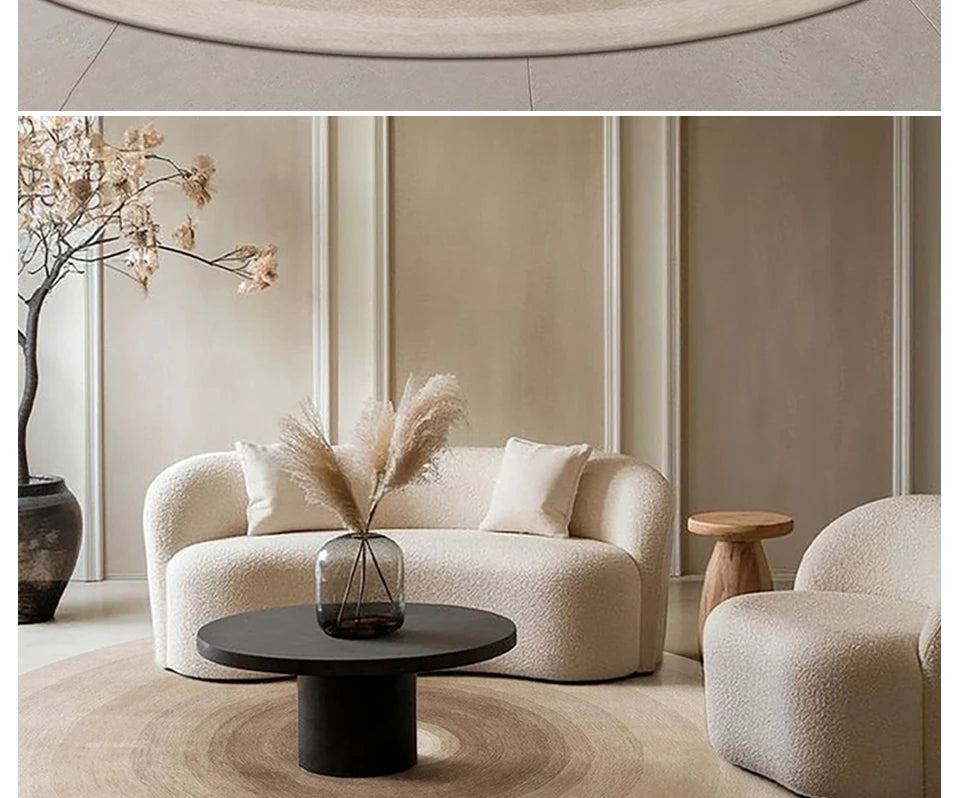 Round Gradient Area Rug — Machine Washable Non-Slip Floor Mat for Living Room & Bedroom