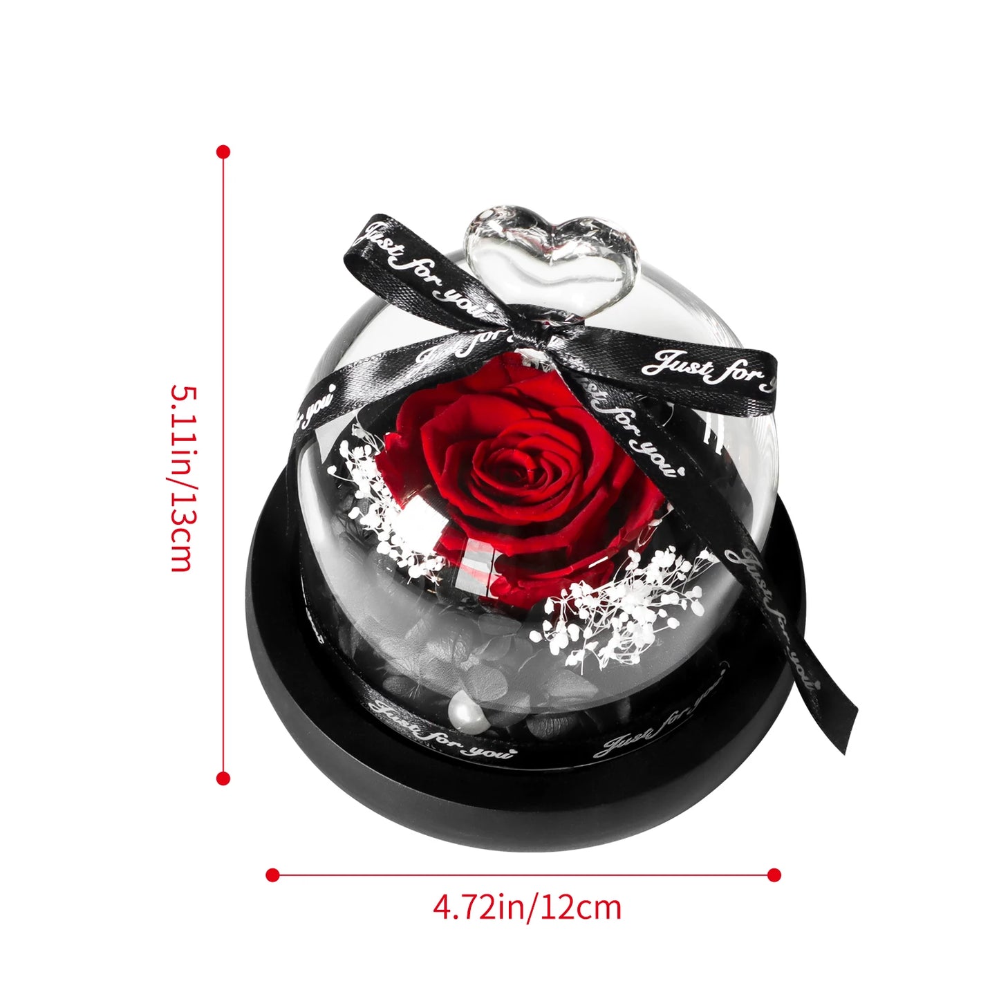 Preserved Rose in LED Glass Dome — Forever Flower Gift