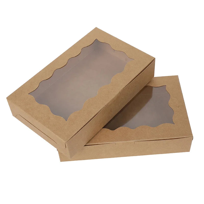 Kraft Paper Gift Boxes with Window — Set of 5, 10, or 20
