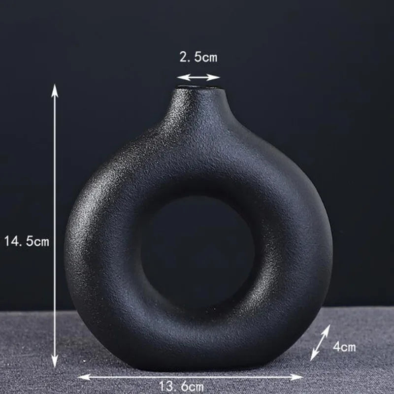 Porcelain Doughnut Vase — For Fresh & Dried Flower Arrangements
