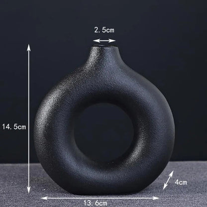 Porcelain Doughnut Vase — For Fresh &amp; Dried Flower Arrangements