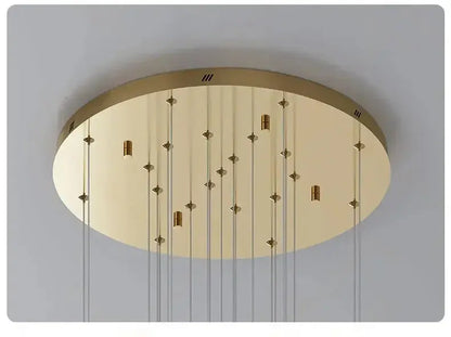 Golden Branch Staircase Chandelier — Multi-Light Pendant for Duplex &amp; Statement Spaces Jonine&