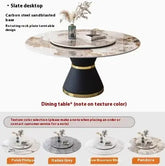 Round Sliding Table Luxury Table Stainless Steel Kitchen Islands Transparent Mesa Comedor Garden Furniture Sliding Dining Wash Jonine&