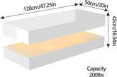 Modern Stylish Coffee Table with LED lights, Double-Layer Design for Living Room Coffee Table with 2 Storage Drawers Jonine&
