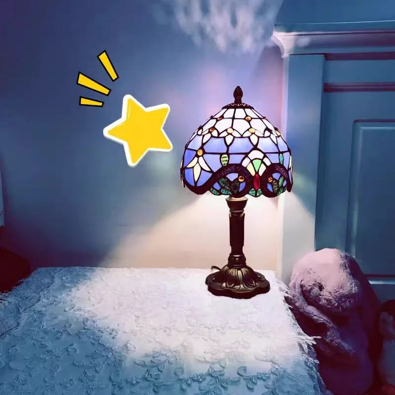 Old World Glow — European Retro Art Glass LED Desk Lamp