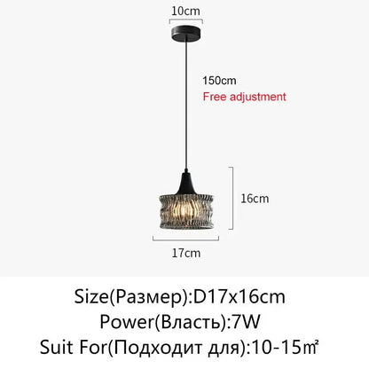 Nordic Glass LED Pendant Lamp — Modern Luxury Hanging Light for Dining Room & Living Room