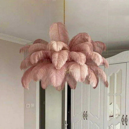 Soft Power — Nordic Ostrich Feather Chandelier for Bedroom & Living Room