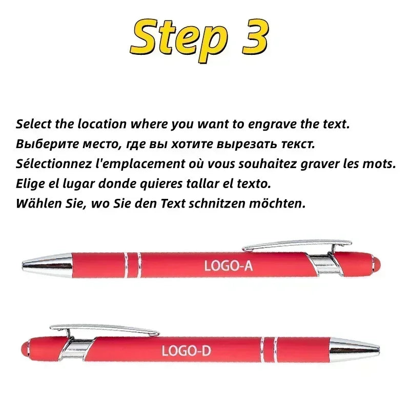 20-200Pcs Gradient Metal Ballpoint Pens with Stylus Tip Free Custom Logo Ballpens for Corporate Gifts & Wedding Favors