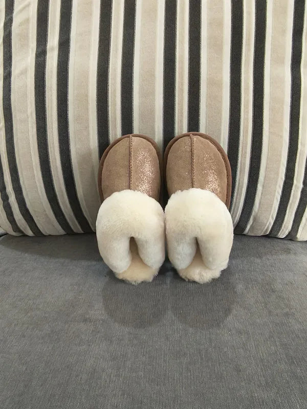 Cloud Underfoot — Natural Sheepskin & Fur Anti-Slip Home Slippers