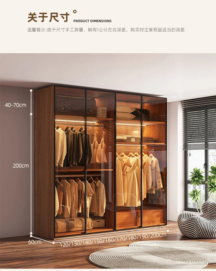 Modern Glass Wardrobe — L-Shaped Corner Closet with Luxury Storage