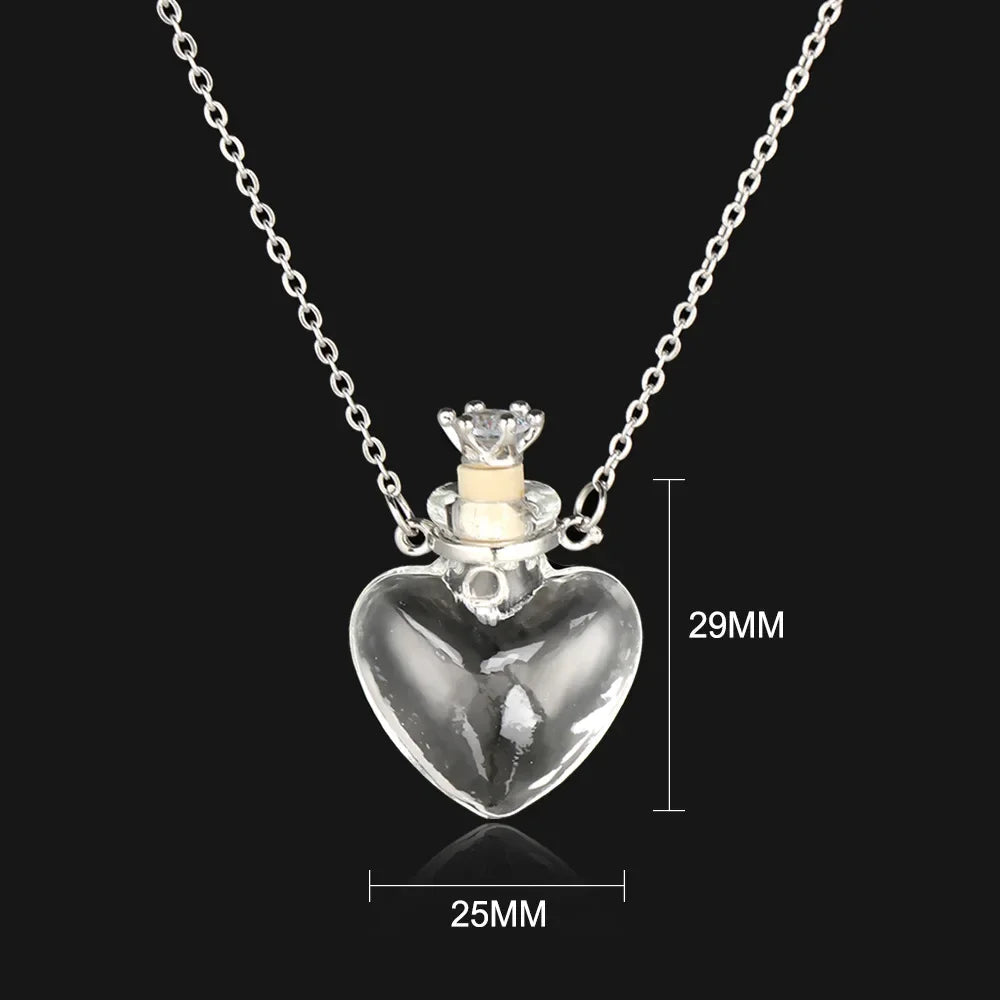 Fashion Glass Perfume Essential Oil Bottle Pendants DIY Women&
