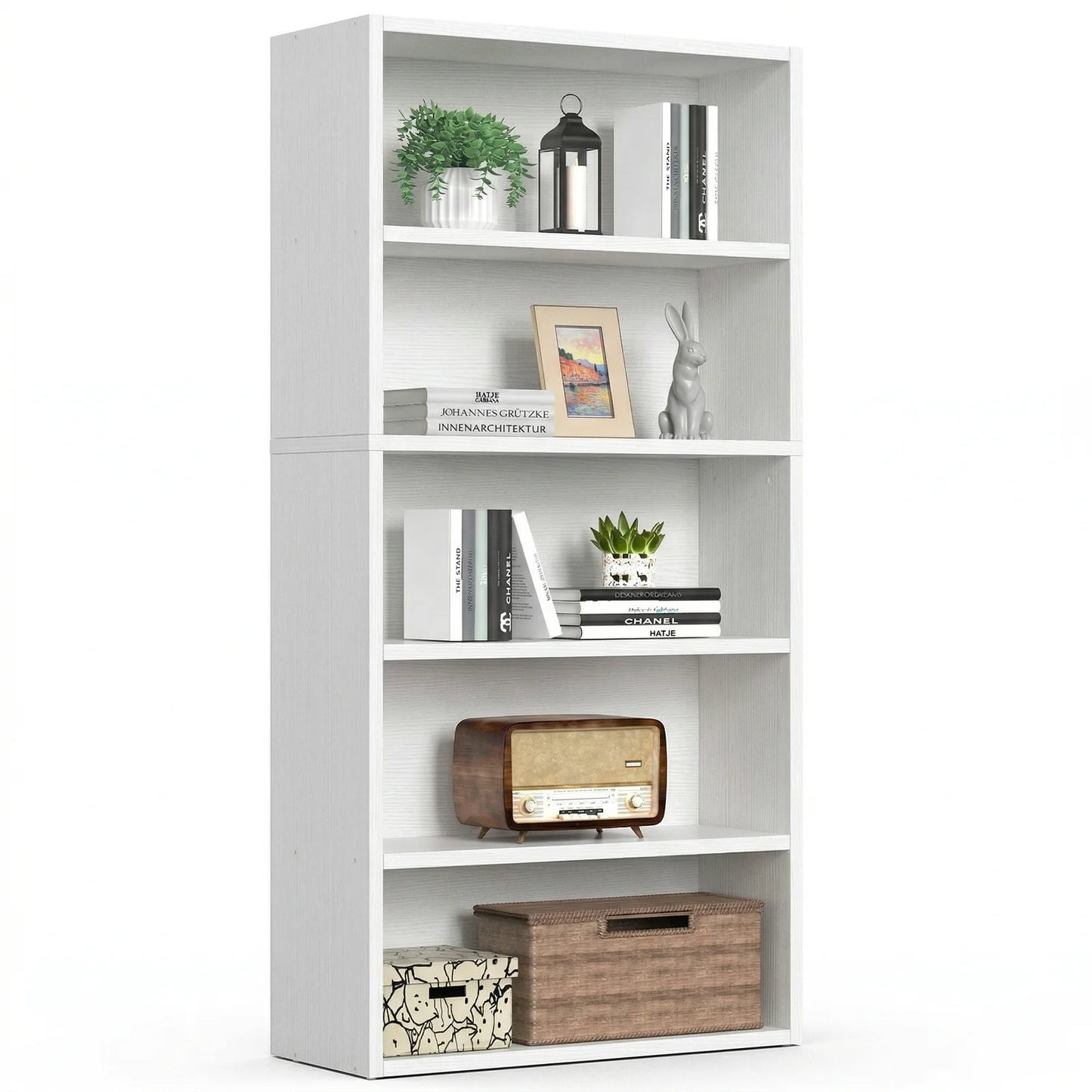 Tall, Dark & Organised — MCQ 5-Tier 53" Black Bookcase with Adjustable Shelves