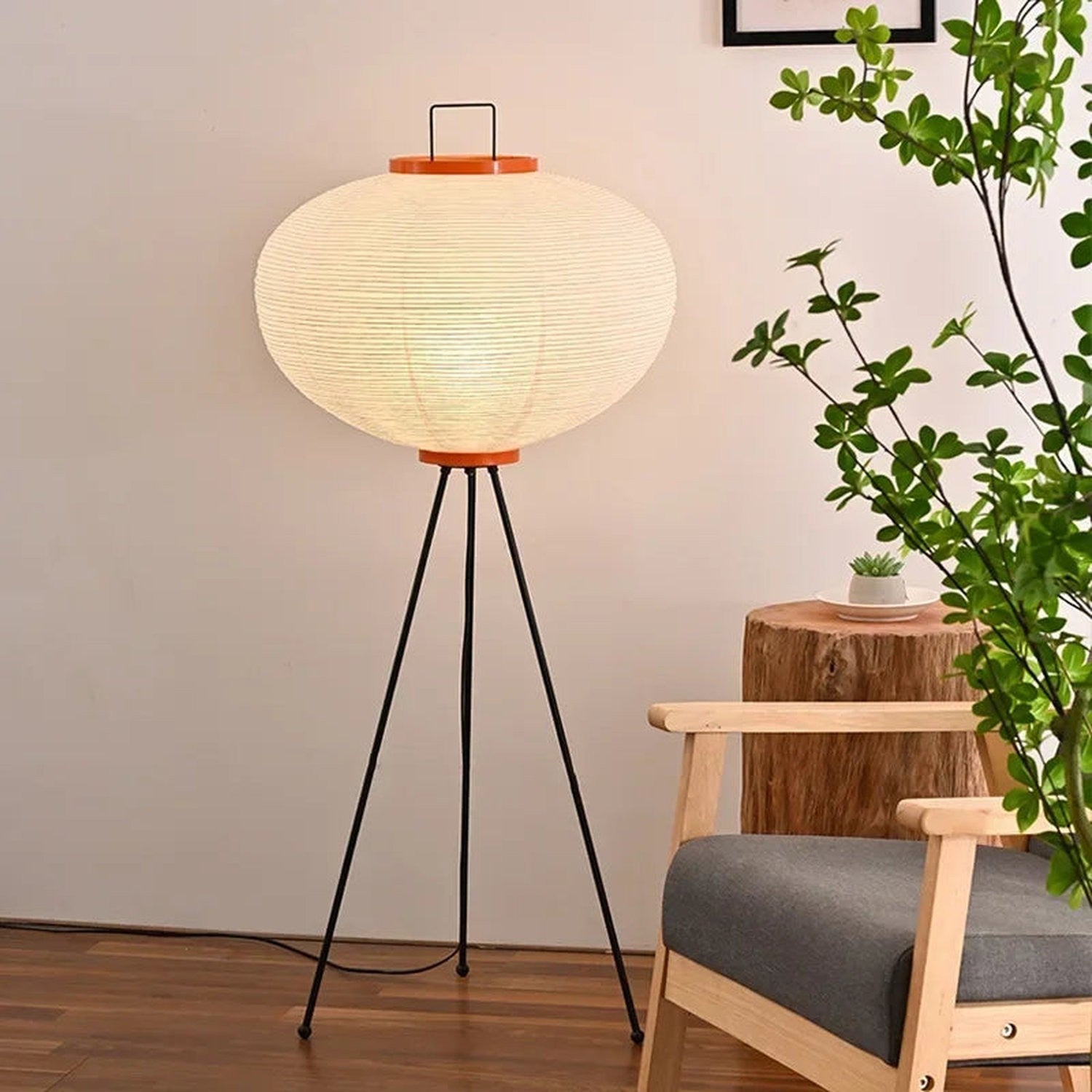 Wabi-Sabi Rice Paper Floor Lamp – Noguchi Style