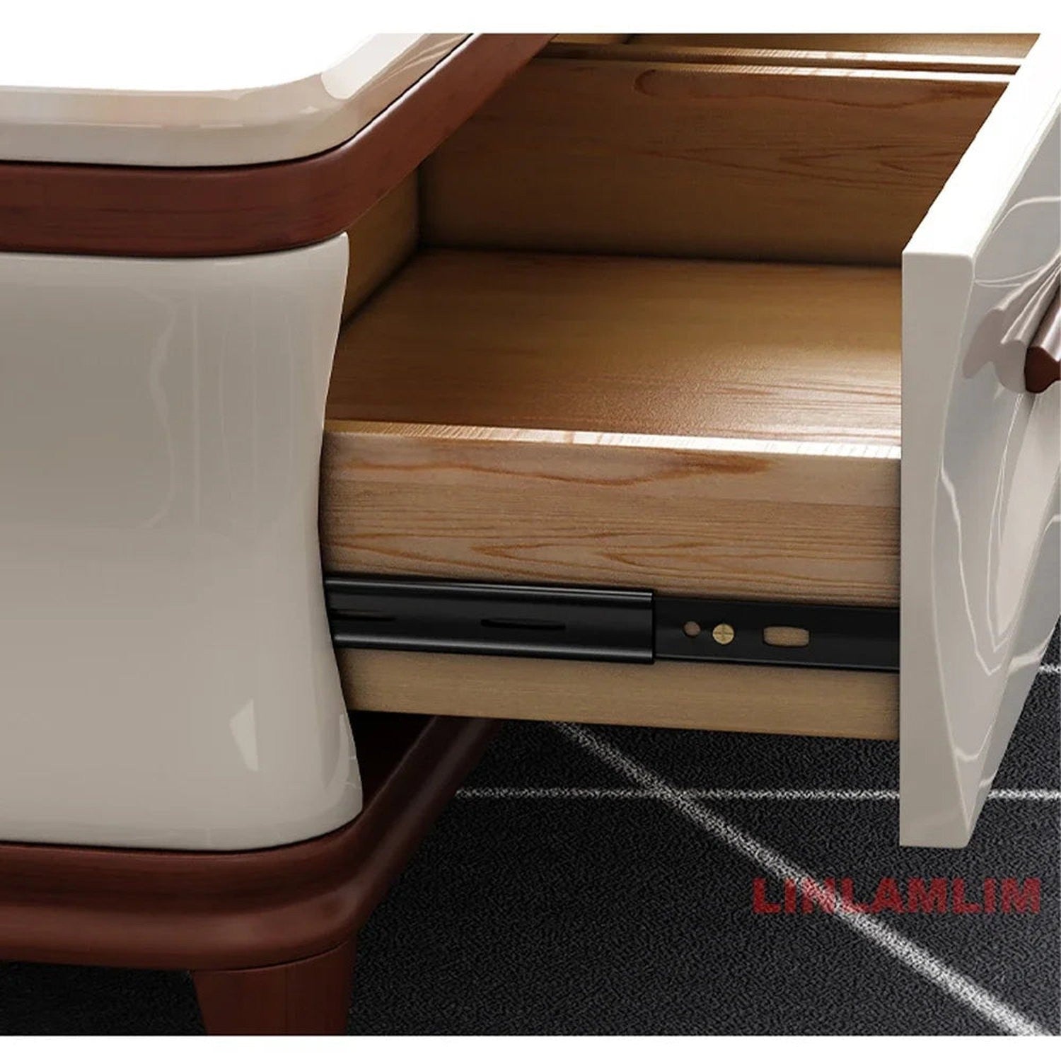 Marble &amp; Wood Living Room Furniture Set — Coffee Table, TV Stand &amp; Side Cabinets
