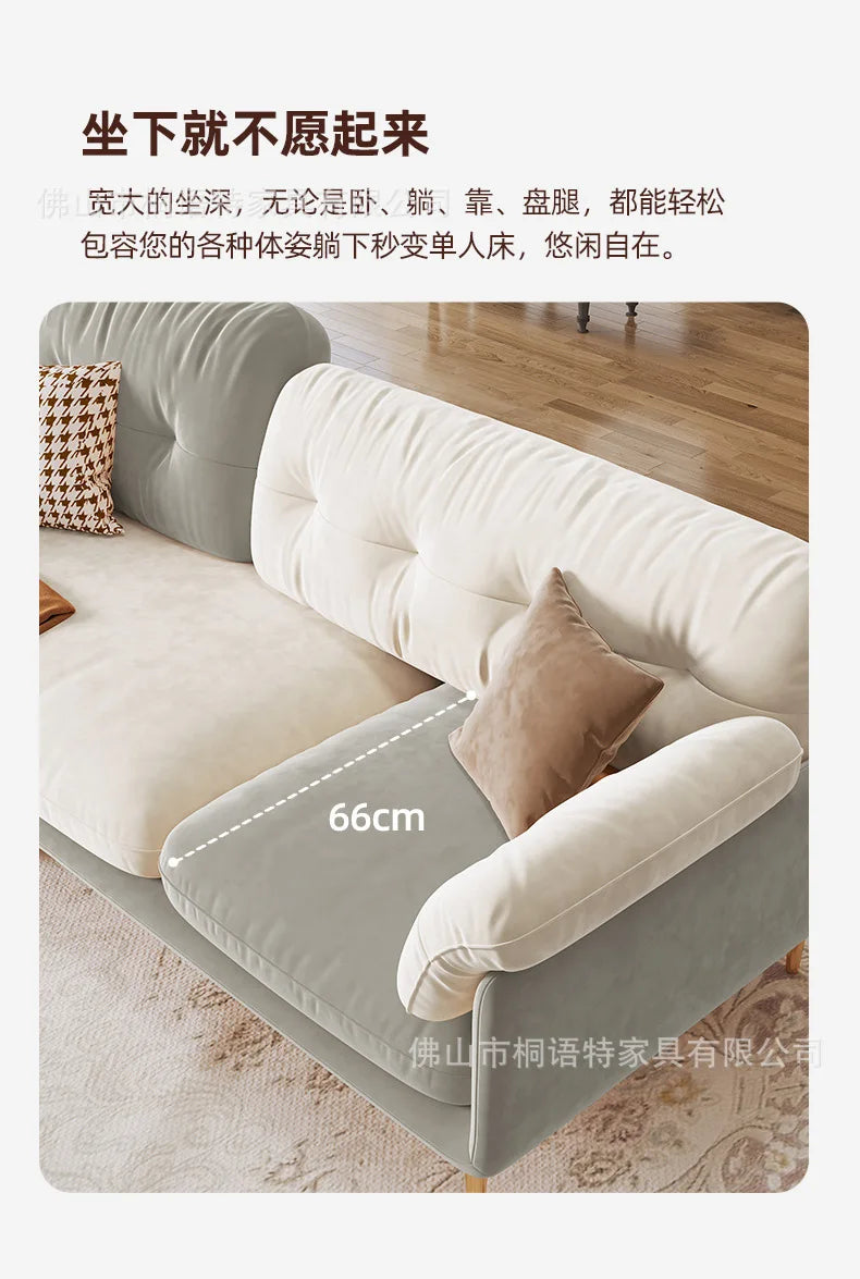 Cream Luxury Corner Sofa — Modern 3-Seat Living Room Sofa