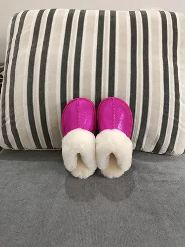 Cloud Underfoot — Natural Sheepskin & Fur Anti-Slip Home Slippers