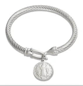 Stainless Steel Crystal Cuff Bracelet Bangle