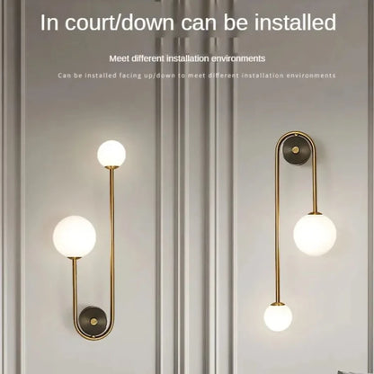 Gold Glass Ball LED Wall Sconce — Modern Bedroom & Living Room Light