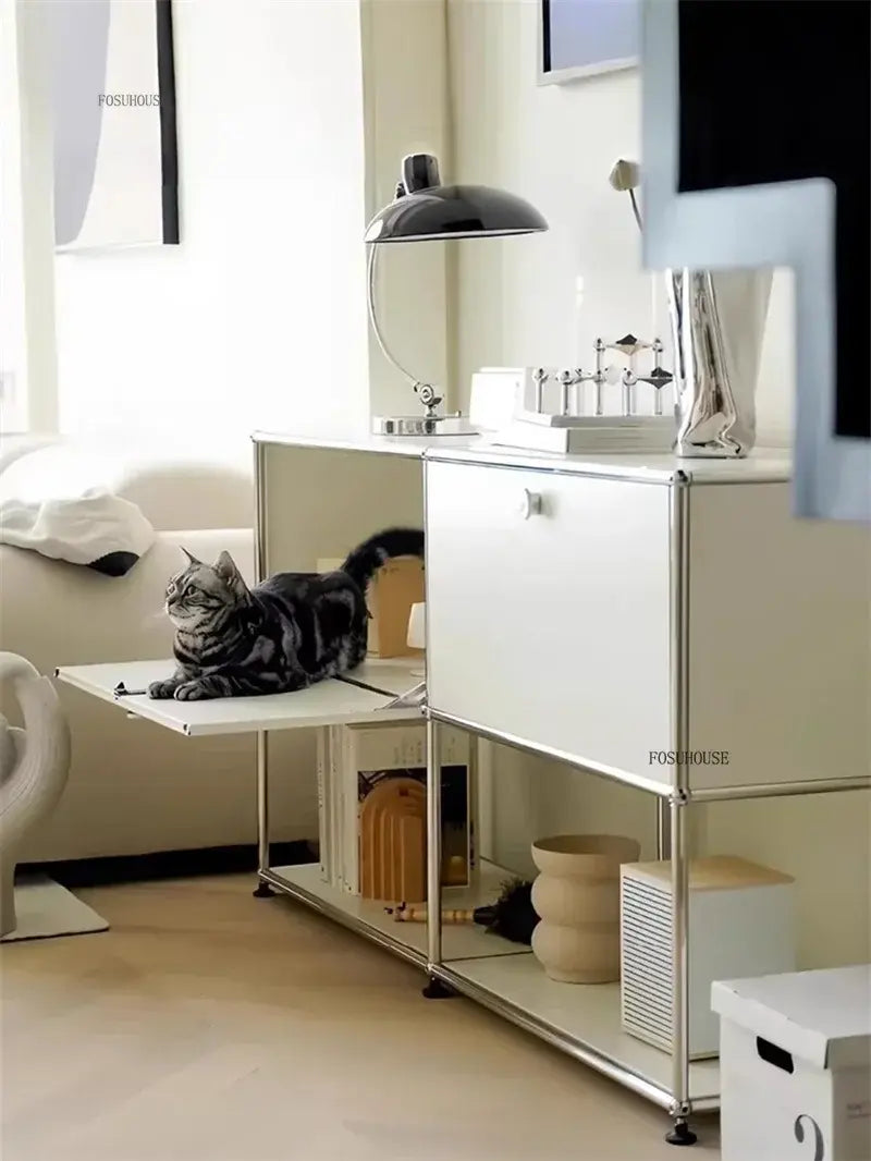 MLG Modern Dual Cabinet – Wood & Acrylic Living Room Storage