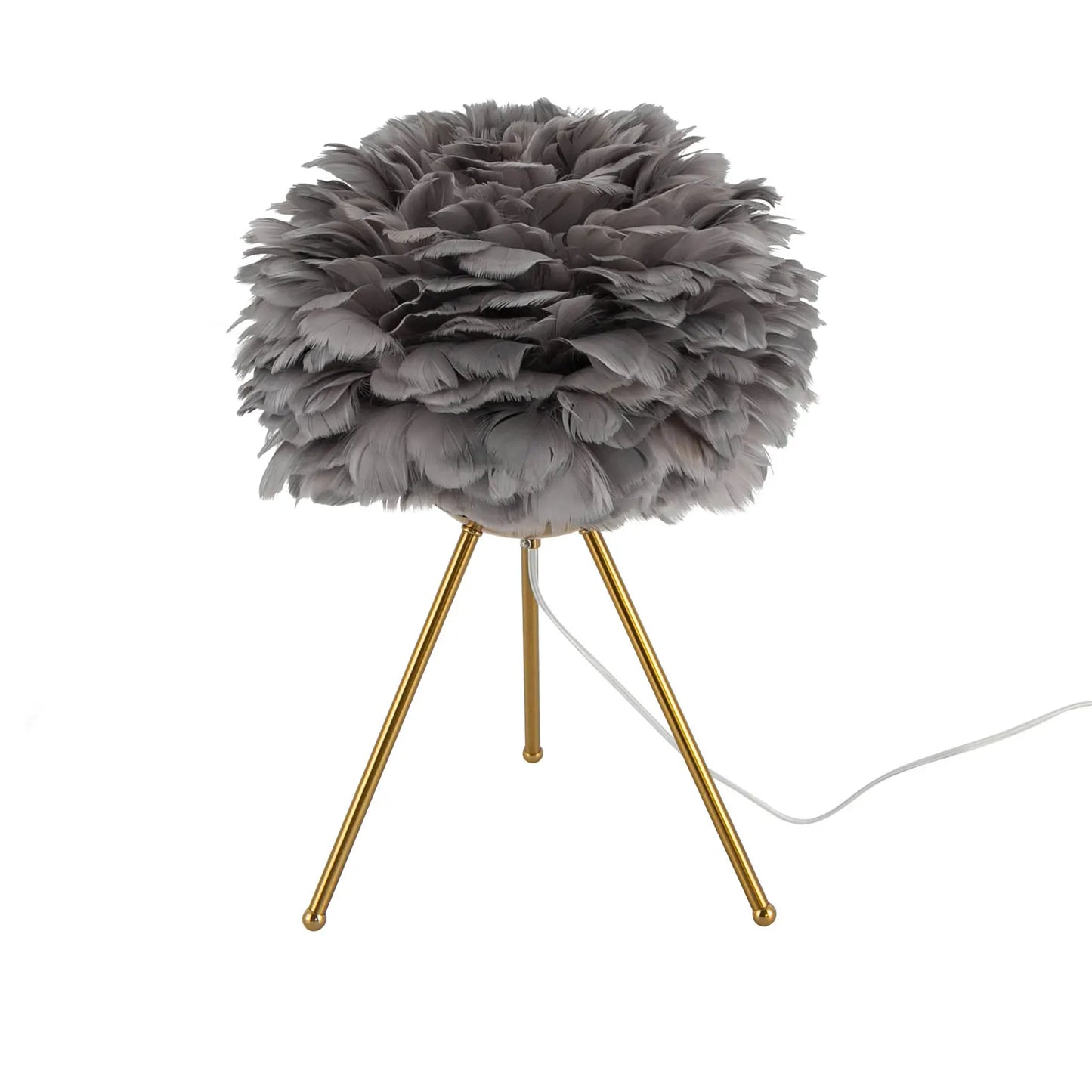 Soft Light, Strong Style — Grey Feather Tripod Desk Lamp
