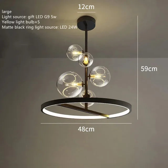 Modern Glass Bubbles Led Pendant Lights for Table Dining Room Kitchen Bar Chandeliers Lamps Home Decor Lusters Lighting Fixture Jonine&