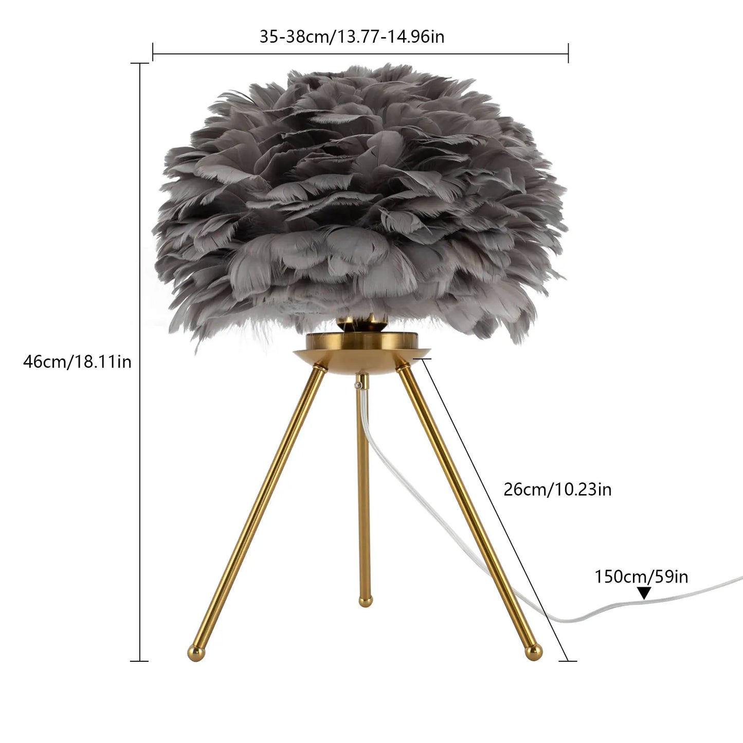 Soft Light, Strong Style — Grey Feather Tripod Desk Lamp