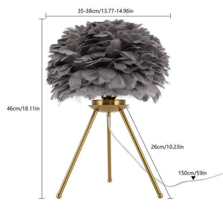Soft Light, Strong Style — Grey Feather Tripod Desk Lamp Jonine’s Corner