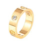 Personality Round Beads Ring Band Small Clear Crystal Zircon Waterproof Stainless Steel Rings Simple Granular Fine Jewelry