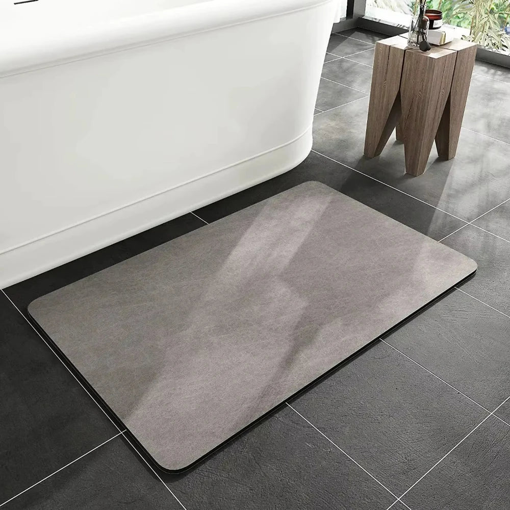 Spa-Grade Step — Non-Slip Diatomite Bath Mat with Rubber Padding