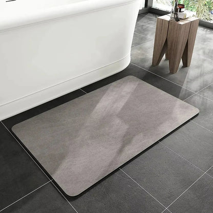 Spa-Grade Step — Non-Slip Diatomite Bath Mat with Rubber Padding