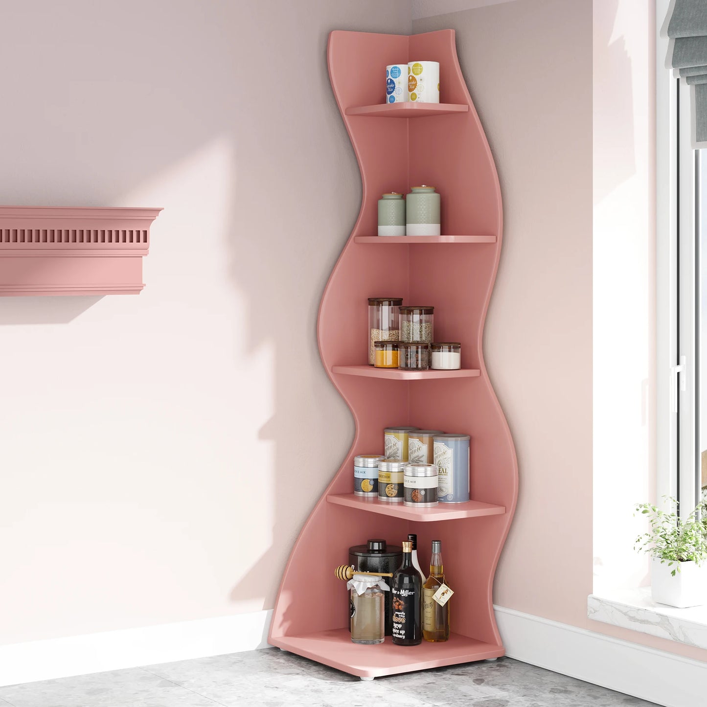 The Corner That Finally Does Something — Tribesigns 5-Tier Wall Corner Bookshelf & Plant Stand