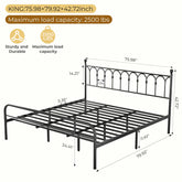 JHK Square Metal Platform Bed Frame Heavy Duty with 11.9" Under-Bed Storage No Box Spring Needed Easy Assembly For Living Room Jonine&
