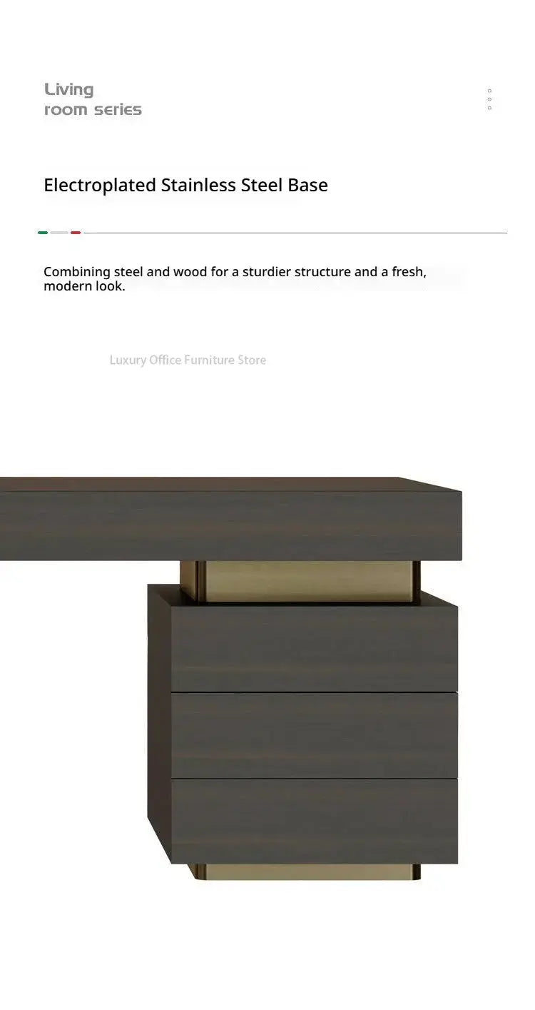 Italian Minimalism Office Desks Luxury Design Modern Study Office Desks Villa High-end Office Furniture Bureau De Chambre FYOD Jonine’s Corner