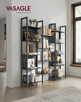 VASAGLE Bookshelf, 14 Shelves, Metal Rack for living room Study office Industrial Design Jonine&