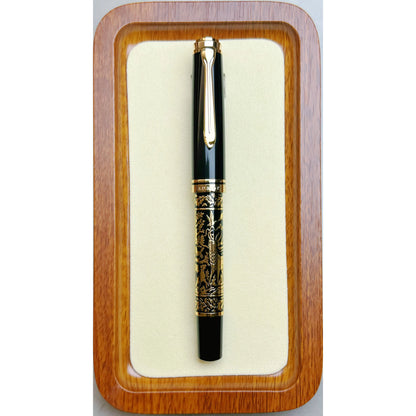 ADMOK J800 Piston Fountain Pen — Finely Carved Metal Body