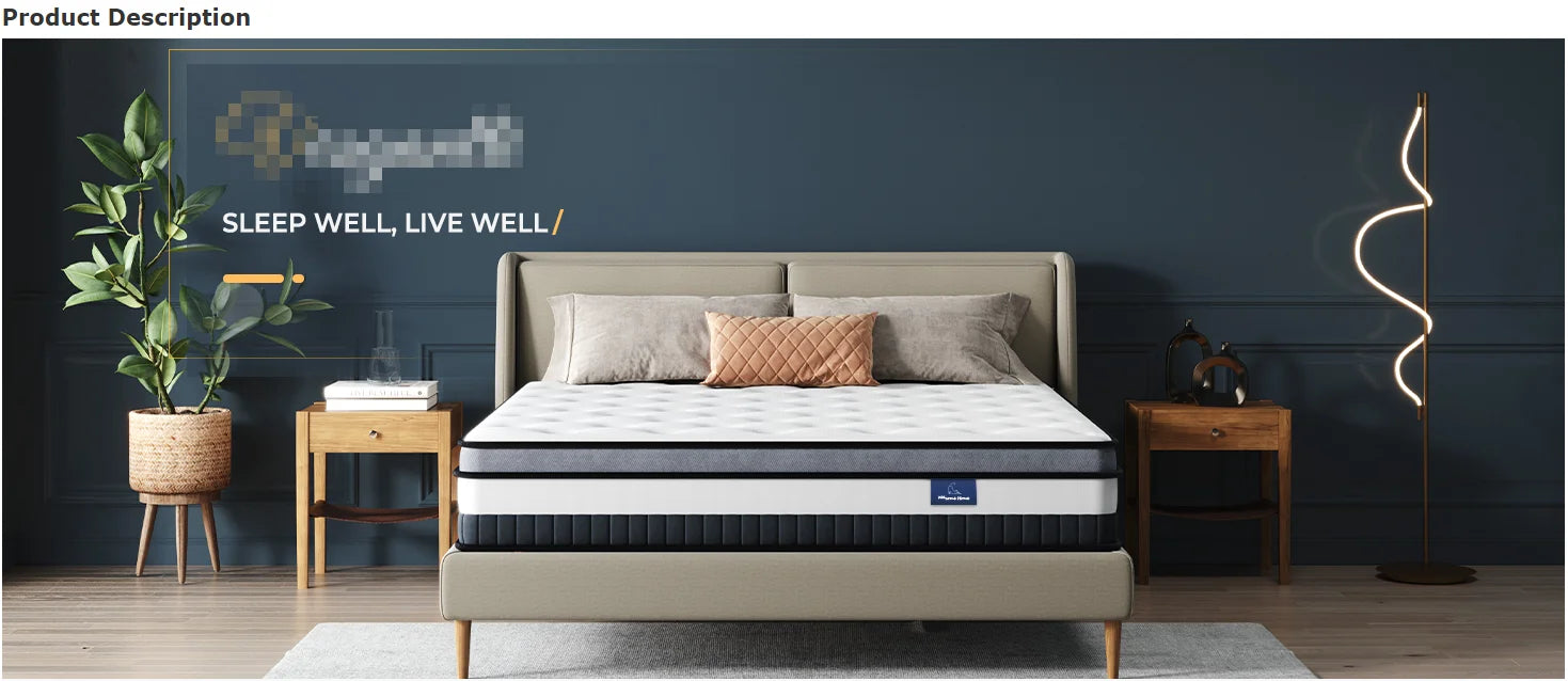 Vesgantti 12 Inch Innerspring Multilayer Hybrid Mattress with Memory Foam and Pocket Spring Mattress Medium Firm Feel