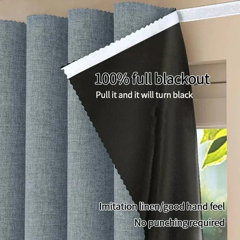 No-Drill Blackout Curtains — Self-Adhesive Bedroom Window Panels Jonine’s Corner