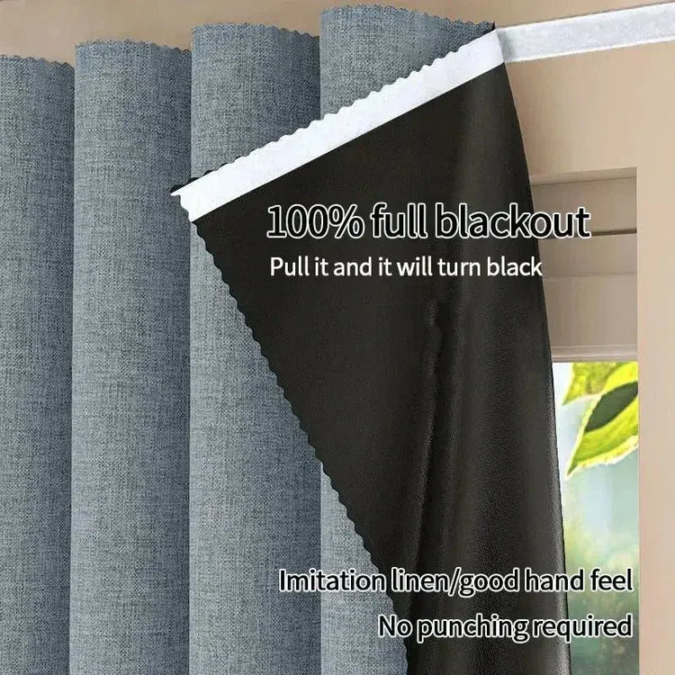 No-Drill Blackout Curtains — Self-Adhesive Bedroom Window Panels Jonine’s Corner