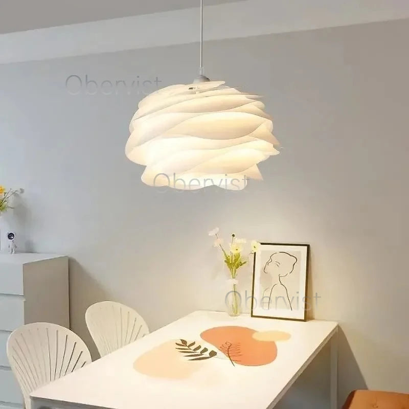 White Rose Petal Pendant Light — Nordic Sculptural Chandelier Jonine&