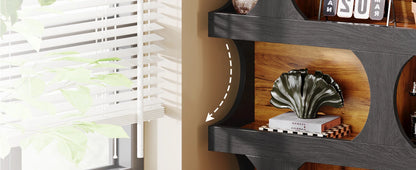 Curves That Work — Tribesigns 71" Tall S-Shaped Bookcase & Display Shelving