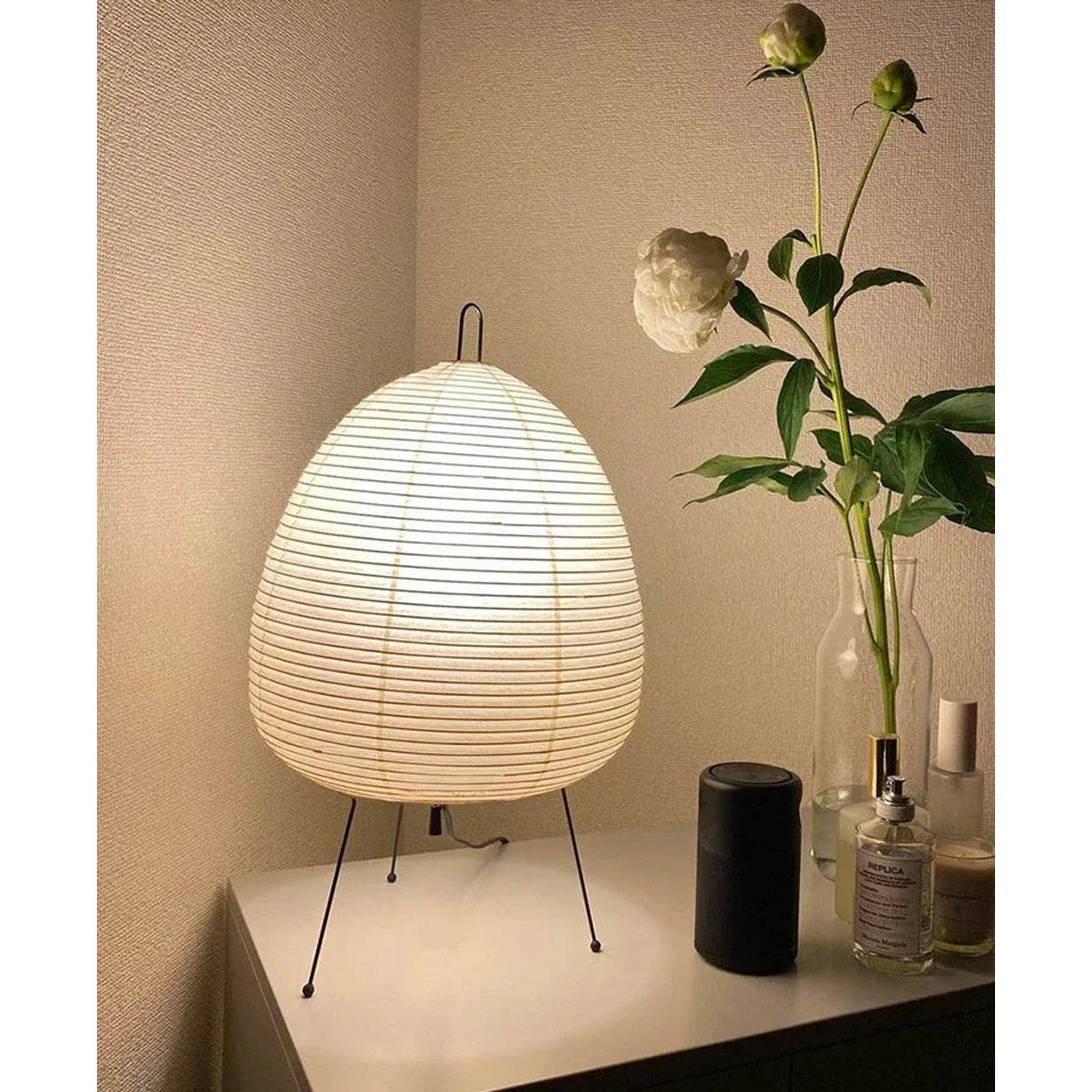 Wabi-Sabi Rice Paper Floor Lamp – Noguchi Style