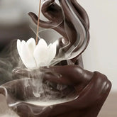 The Zen Burner — Purple Sand Ceramic Backflow Incense Holder for Cone & Stick Incense