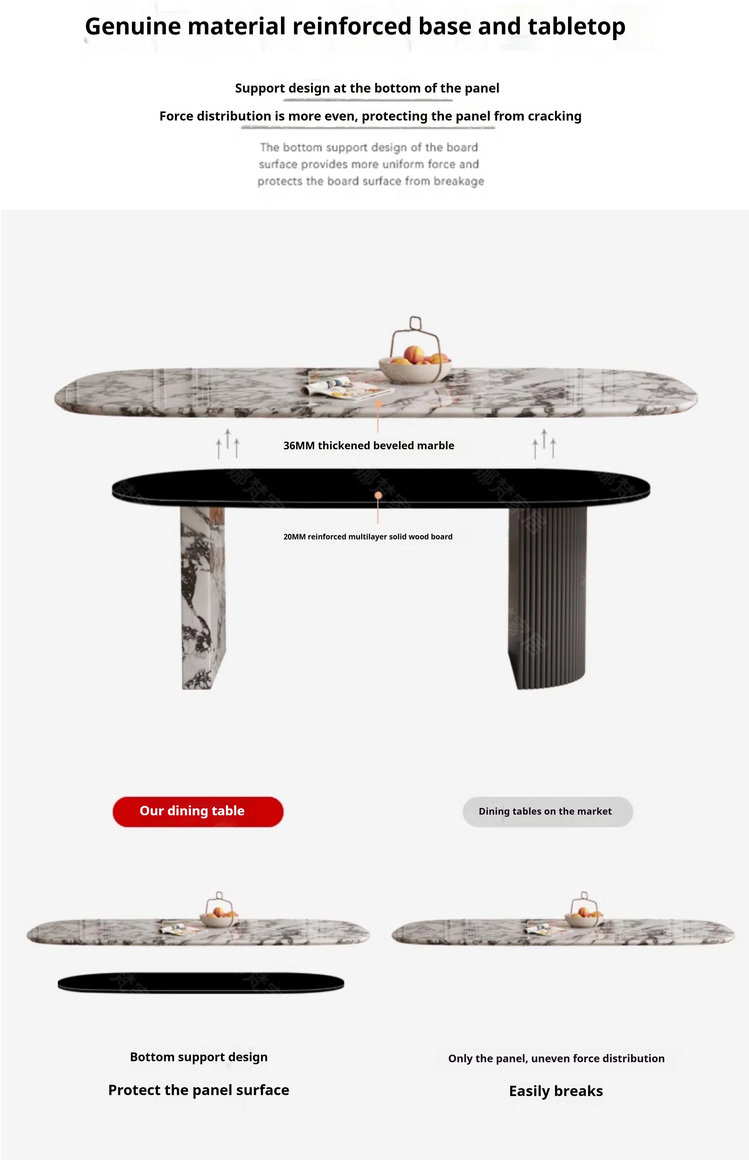 Any Size Custom Luxury French Rectangle Marble Dining Table Cream Aesthetic Designer Villa Home Natural Stone Dining Table Sturd Jonine’s Corner