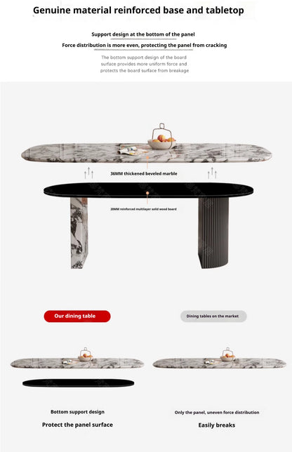 Custom Luxury French Marble Dining Table — Natural Stone