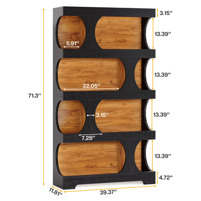 Curves That Work — Tribesigns 71" Tall S-Shaped Bookcase & Display Shelving