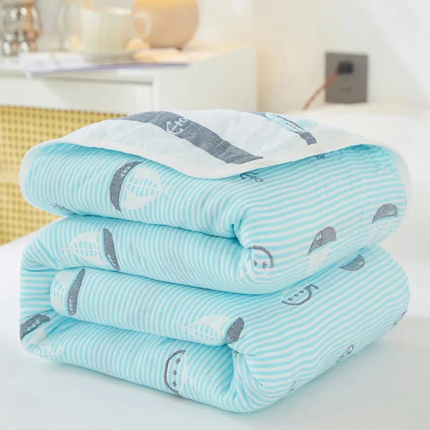 Cool Breathability Summer Quilt Multi-functional Cotton Gauze Fabric Towel Blanket Thin Breathable Duvet Skin-friendly Comforter Jonine’s Corner